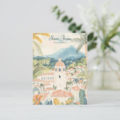 San Jose California Gouache Illustration Travel Postkarte (Stehend Vorderseite)