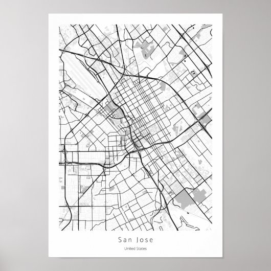 San Jose California Moderne Minimal City Street Ka Poster (Vorne)