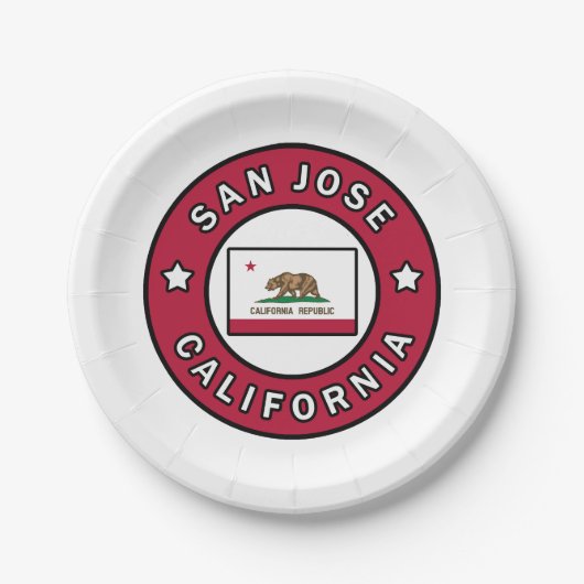 San Jose California Pappteller (Vorderseite)