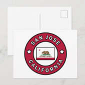 San Jose California Postkarte (Vorne/Hinten)