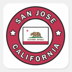 San Jose California Quadratischer Aufkleber