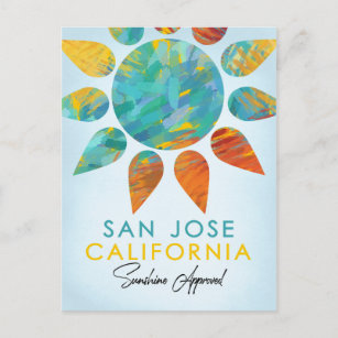 San Jose California Sunshine Travel Postkarte