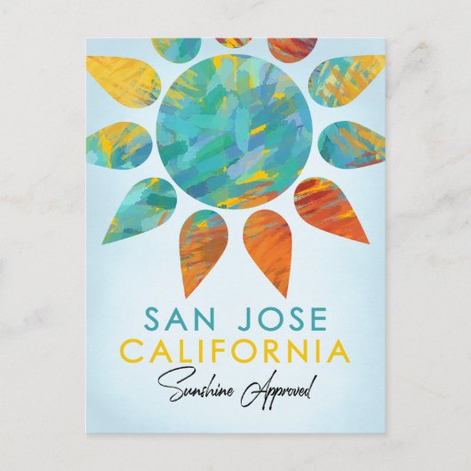 San Jose California Sunshine Travel Postkarte (Vorderseite)
