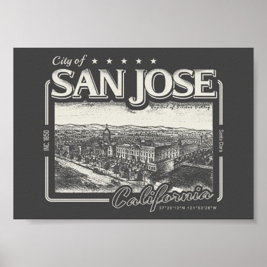 SAN JOSE CALIFORNIA VINTAG POSTER (Vorne)