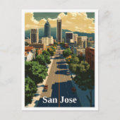 San José California Vintage Travel Illustration Postkarte (Vorderseite)