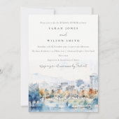 San Jose, California Watercolor Polterabend Einladung (Vorderseite)