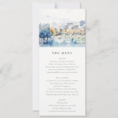 San Jose, California Watercolor Wedding Menu Card Einladung (Vorderseite)