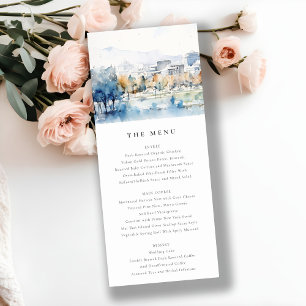 San Jose, California Watercolor Wedding Menu Card Einladung