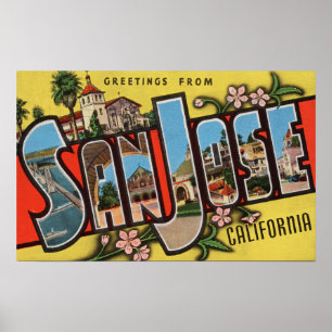 San Jose, CaliforniaLarge Buchstabe-Szenen 2 Poster