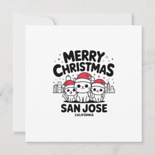 San Jose City California Frohe Weihnachtskatzen US Einladung