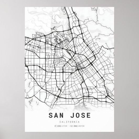 San Jose City Map Poster (Vorne)
