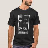 San Jose Costa Rica Boarding Pass Ticket T T-Shirt (Vorderseite)