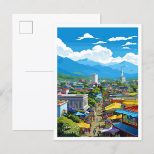 San Jose Costa Rica Vintage-Reiseillustration Postkarte