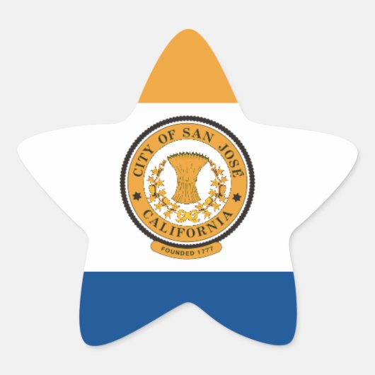 San Jose Flag Stern-Aufkleber (Vorderseite)