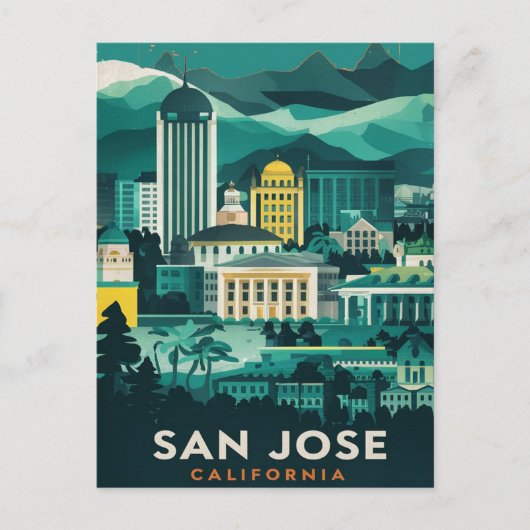 San Jose, Kalifornien Postkarte (Vorderseite)