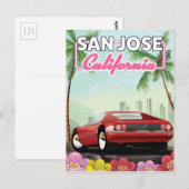 San Jose, Kalifornien, Reiseplakat Postkarte (Vorne/Hinten)