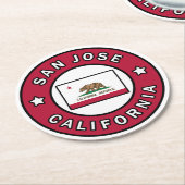 San Jose Kalifornien Runder Pappuntersetzer (Angewinkelt)