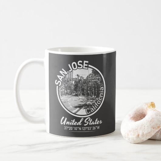 SAN JOSE - KALIFORNIEN VINTAG KAFFEETASSE (Mit Donut)