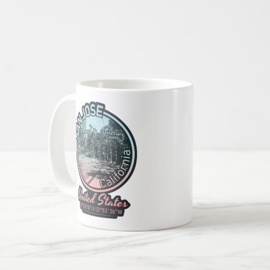 SAN JOSE - KALIFORNIEN VINTAG KAFFEETASSE (Vorderseite Links)