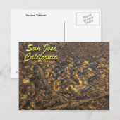 San Jose, Kalifornien von oben Postkarte (Vorne/Hinten)