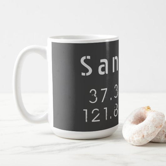 San Jose Latitude Longitude Kaffeetasse (Mit Donut)