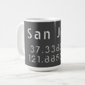 San Jose Latitude Longitude Kaffeetasse (Vorderseite Links)