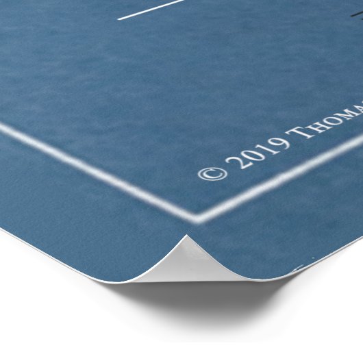 San Jose Light Tower Blueprint Poster (Ecke)