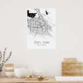 San Jose Map - Kalifornien CA - City Map Poster (Küche)