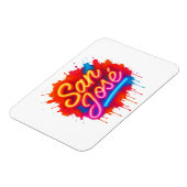 San José Retro Neon Script Street Art Splash Magnet (Linke Seite)