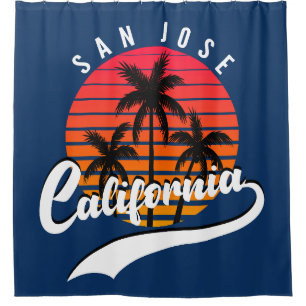 San Jose Retro Sonnenuntergang Duschvorhang