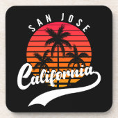 San Jose Retro Sunset Untersetzer (Vorderseite)