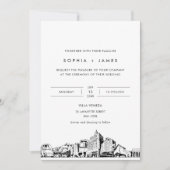San Jose Skyline Hochzeitseinladung mit Foto Einladung (Vorderseite)