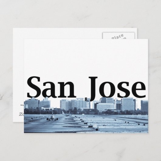San José Skyline mit San Jose im Himmel Postkarte (Vorne/Hinten)