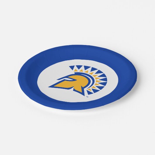 San José Staat Spartaner Pappteller (Schrägansicht)