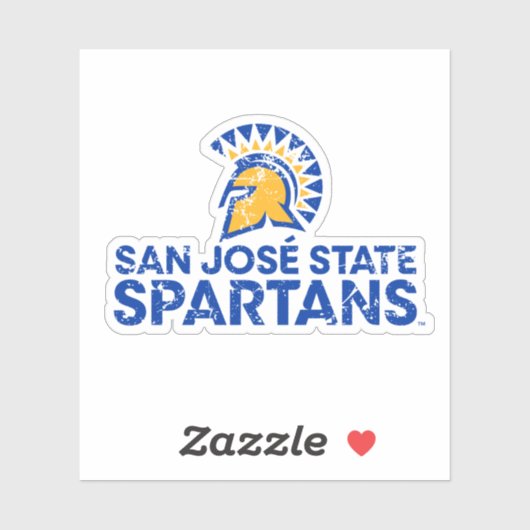 San Jose Staat Spartans Logo Wordmark stört Aufkleber (Blatt)