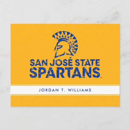 San Jose Staat Spartans Logo Wordmark stört Einladungspostkarte (Vorderseite)