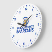 San Jose Staat Spartans Logo Wordmark stört Große Wanduhr (Winkel)