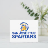 San Jose Staat Spartans Logo Wordmark stört Postkarte (Stehend Vorderseite)
