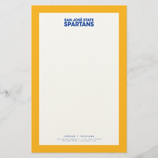 San José Staat Spartans Wordmark Briefpapier (Vorderseite)