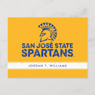 San Jose State Spartans Logo Wortmarke abgenutzt Einladungspostkarte