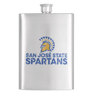 San Jose State Spartans Logo Wortmarke abgenutzt Flachmann
