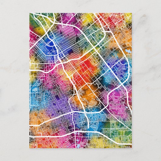 San Jose USA City Map Postkarte (Vorderseite)