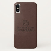 San- JoseStaat Spartans Leder Case-Mate iPhone Hülle (Rückseite)