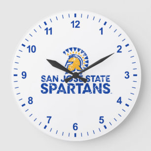 San- JoseStaat Spartans Logo Wordmark beunruhigt Große Wanduhr