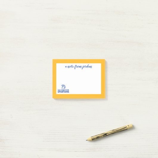 San- JoseStaat Spartans Logo Wordmark beunruhigt Post-it Klebezettel (Auf Schreibtisch)