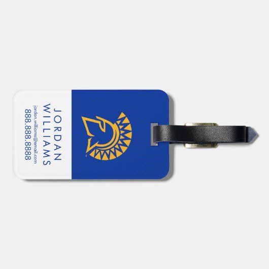 San- JoseStaat Spartans Polka-Punkt-Muster Gepäckanhänger (Rückseite horizontal)