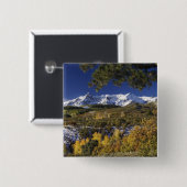 San Juan Berge und Aspen Bäume in Fallfarbe Button (Vorne & Hinten)
