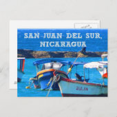 San Juan del Sur, Nicaragua Boote Postkarte (Vorne/Hinten)