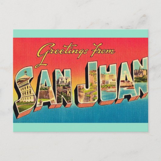 San Juan Greetings Postcard Postkarte (Vorderseite)
