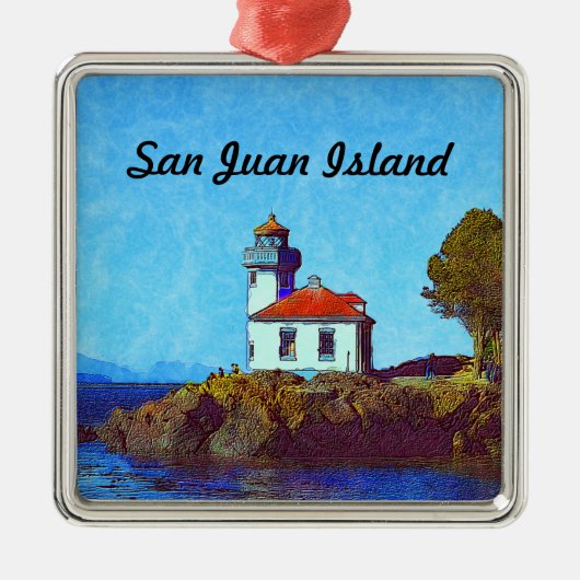 San Juan Island Limon Kiln Leuchtturm Ornament Aus Metall (Vorne)